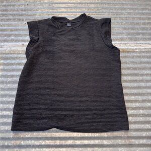 Black Textured Sleeveless Top